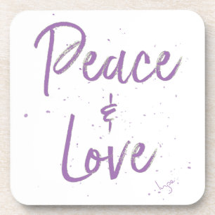PEACE-and-Love-Purple Untersetzer