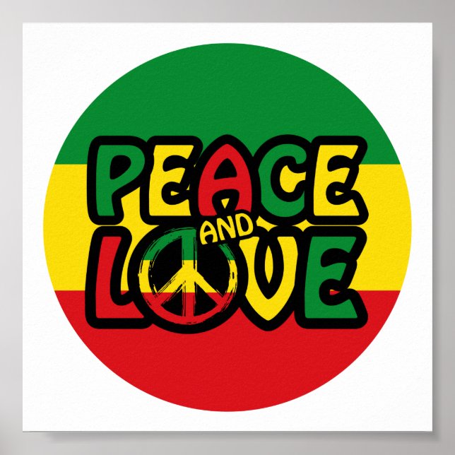 PEACE and LOVE, reggae style Poster (Vorne)
