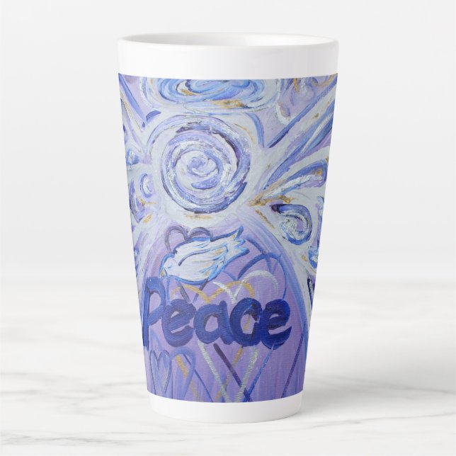 Peace Angel Word Art Custom Latte Tasse Cup (Vorderseite)