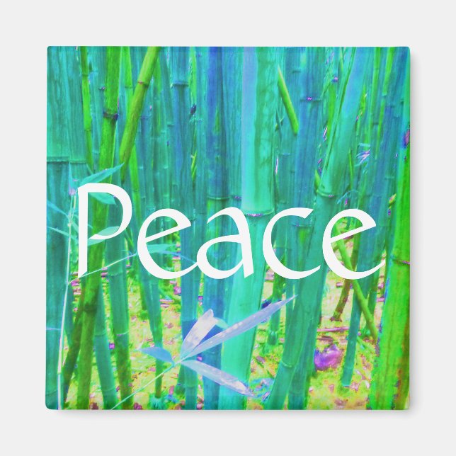 Peace Bamboo Blue und Green Magnet (Vorne)