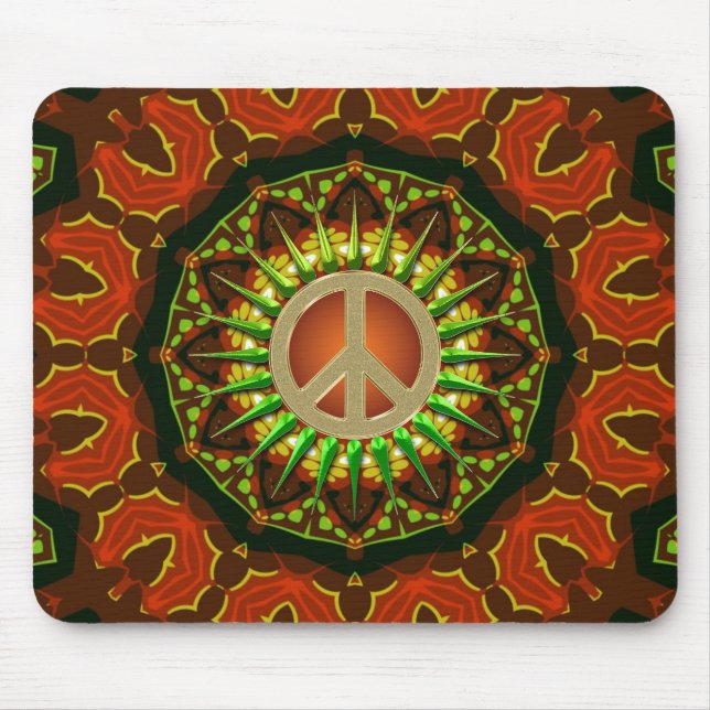 Peace Batik Floral Geometry Mousepad (Vorne)