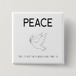 Peace be still bird flying button