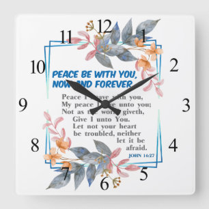 Peace be with you  quadratische wanduhr