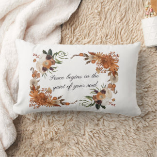 Peace Begins Pillow with I Love Mom Back Lendenkissen