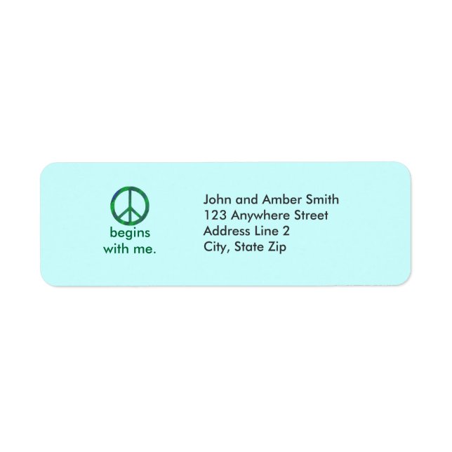 Peace begins with me, Return Address Labels (Vorne)