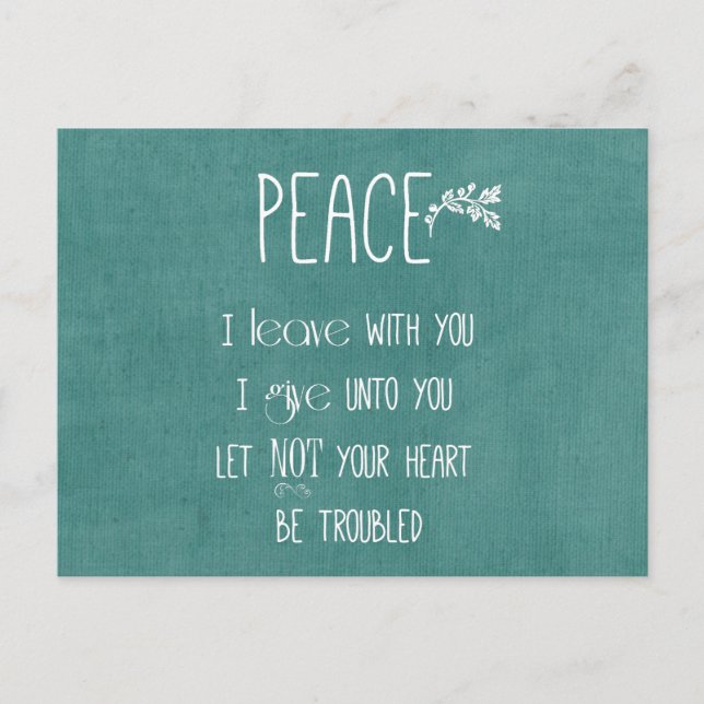 Peace Bible Verse Postkarte (Vorderseite)