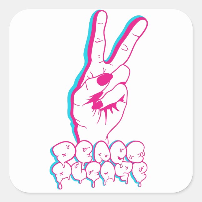 Peace Bitte Stickers (Vorderseite)
