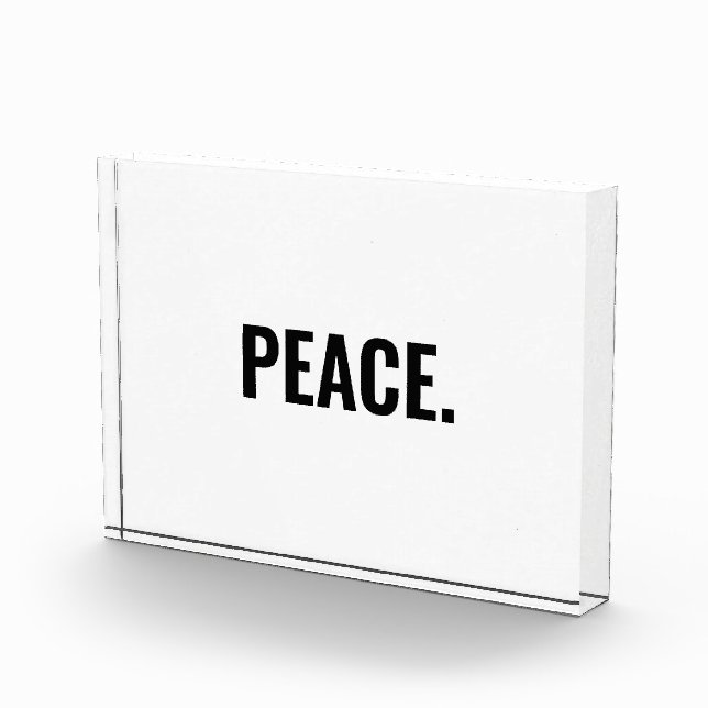 Peace Black Minimalist Typografy anti War Fotoblock (Rechts)