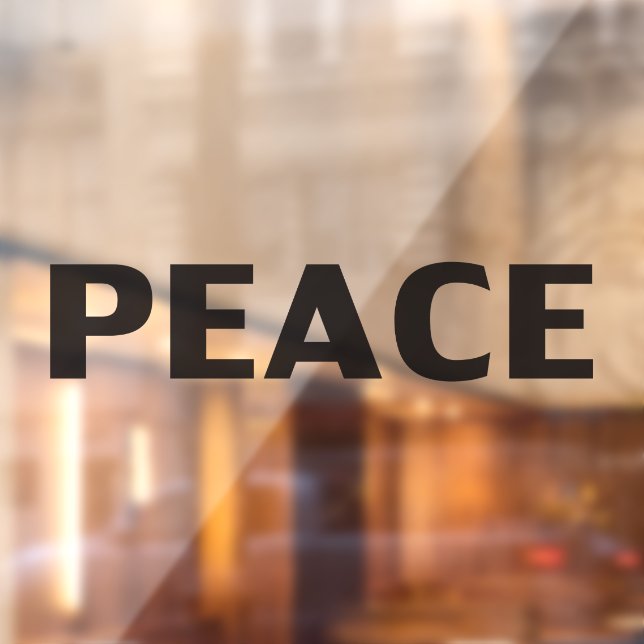 Peace Black minimalistisch modern schlicht Fensteraufkleber (Blatt 2)