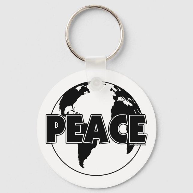 Peace Black&White Earth Light Schlüsselanhänger (Vorderseite)
