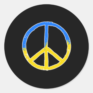 Peace Blue Andyellow Ukraine Flag Colors  Runder Aufkleber