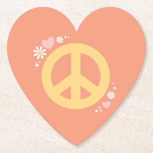 Peace Blume Power Liebe Party Untersetzer 60er Jah