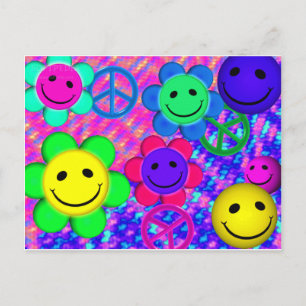 Peace Blume Smilies Postkarte