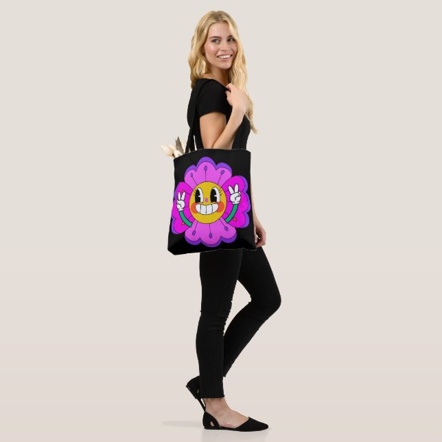 Peace Blume Tote Tasche (Am Model)