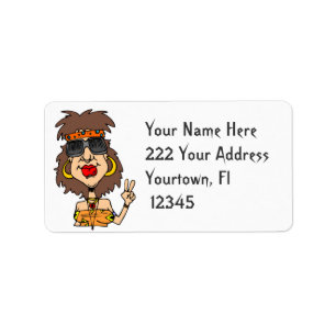 Peace Bus Retro Address Label Adressaufkleber