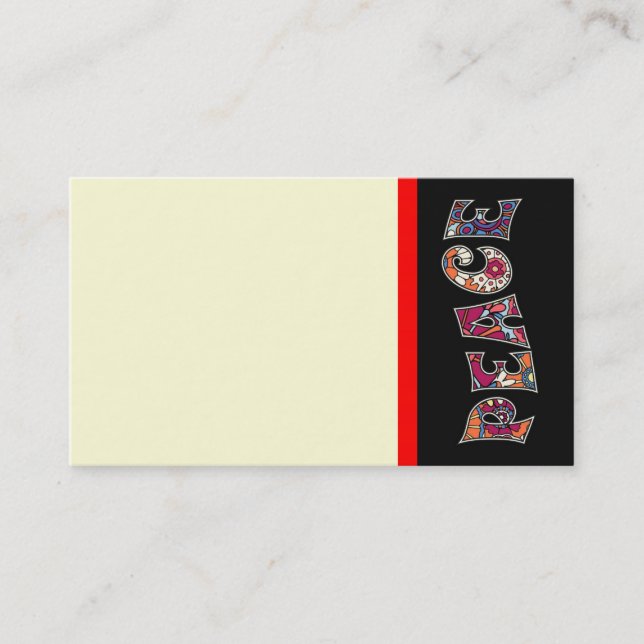 Peace Business Card Visitenkarte (Vorderseite)