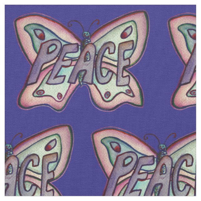 Peace Butterfly Inspiration Kunststoffe Stoff (Nahaufnahme)