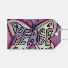 Peace Butterfly Word Custom Card Gift Tags Geschenkanhänger