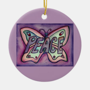 Peace Butterfly Word Kunstschatz Vernissage Keramik Ornament