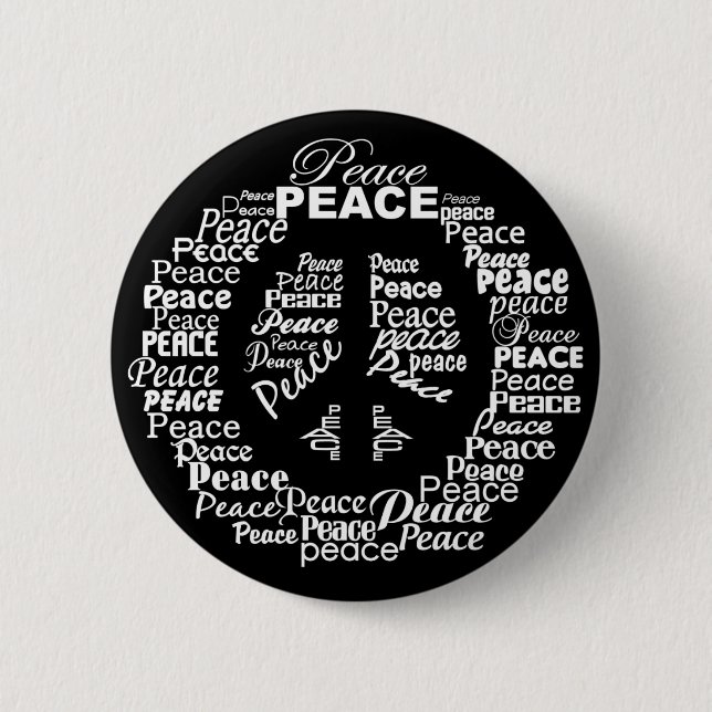 Peace button - Black & White (Vorderseite)