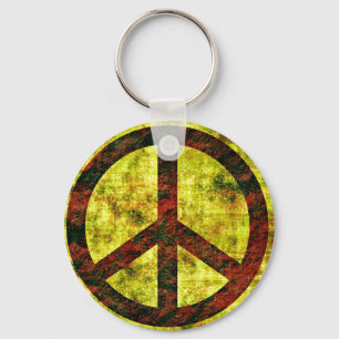 Peace Button Schlüsselanhänger