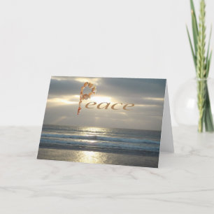 Peace Calm Ocean Foto Handcrafted Seashell Karte