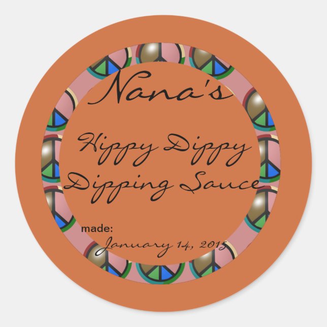 Peace Canning lid cover - Größe für einen 2,5-Zoll Runder Aufkleber (Vorderseite)