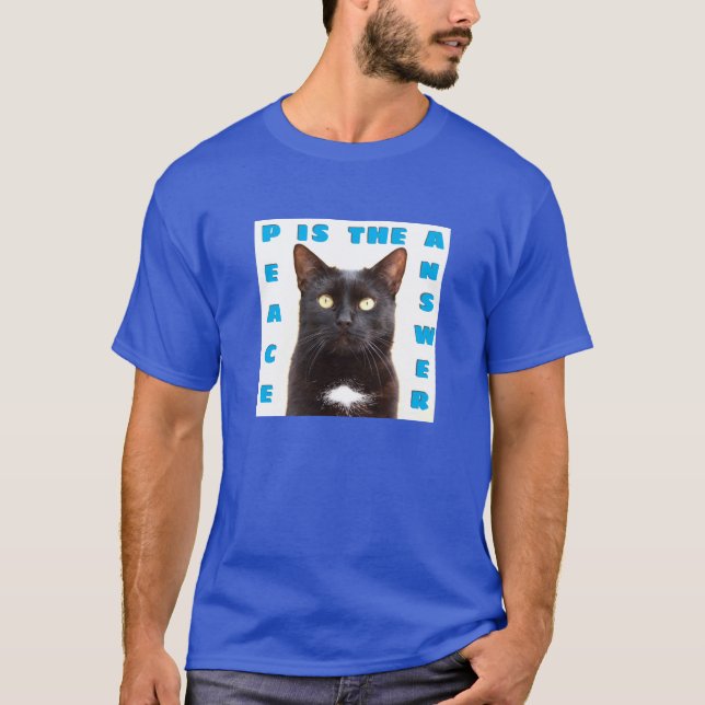 Peace - cat (Dark T - Shirt) T-Shirt (Vorderseite)