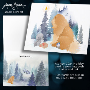 PEACE Chow Hundeschlittkarten finden Sie INSIDE Feiertagskarte