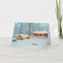 Peace Christmas Card mit einer schneebedeckten Far Feiertagskarte