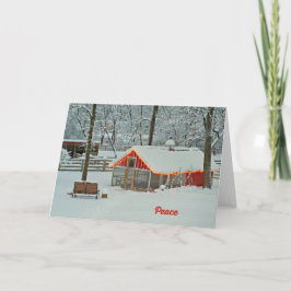 Peace Christmas Card mit einer schneebedeckten Far Feiertagskarte