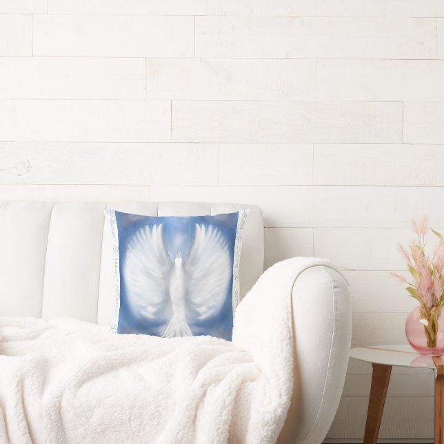 Peace Christmas Holiday New Years Dove Flat Card Kissen (Liege)