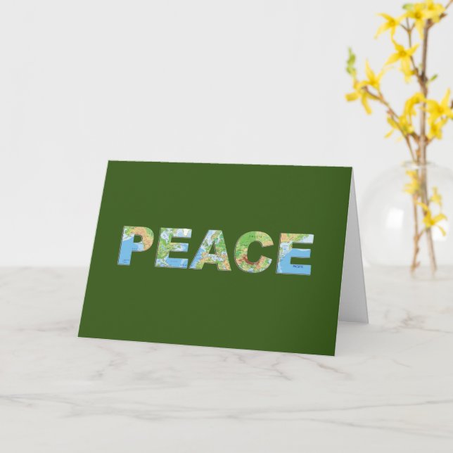 Peace Christmas Unikate Green Earth Map erscheint Karte (Gelbe Blume)