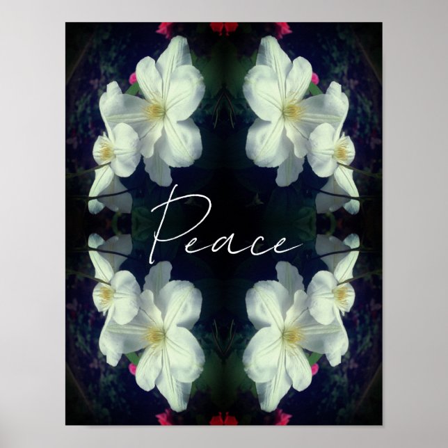 Peace Clematics Blume Abstrakt Inspiration Poster (Vorne)