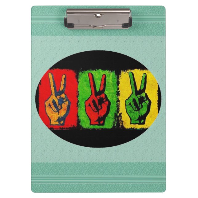Peace Clipboard Klemmbrett (Vorderseite)