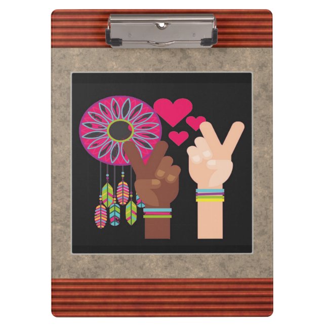Peace Clipboard Klemmbrett (Vorderseite)
