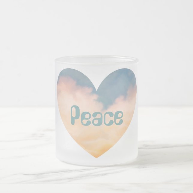 Peace Clouds Heart Mattglastasse (Mittel)