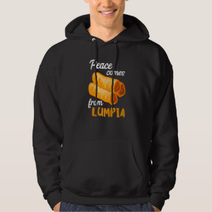 Peace Comes Lumpia Filipino Essen Pinoy Frühlingsr Hoodie
