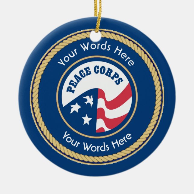 Peace Corps Universal Rope Shield Keramik Ornament (Vorne)