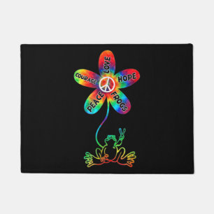 Peace Courage Liebe Hope Frogs Hippie Fußmatte