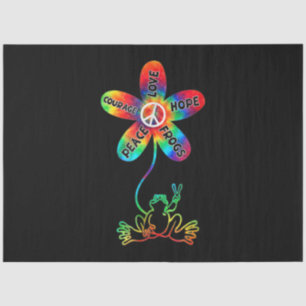 Peace Courage Liebe Hope Frogs Hippie Seidenpapier