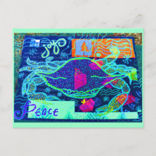 Peace Crab Collage Postkarte