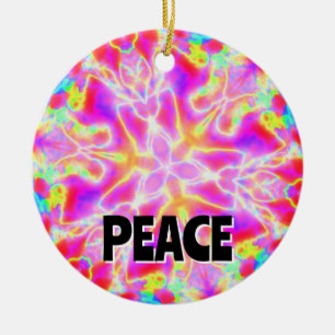 PEACE ( die Worte ändern) Keramik Ornament