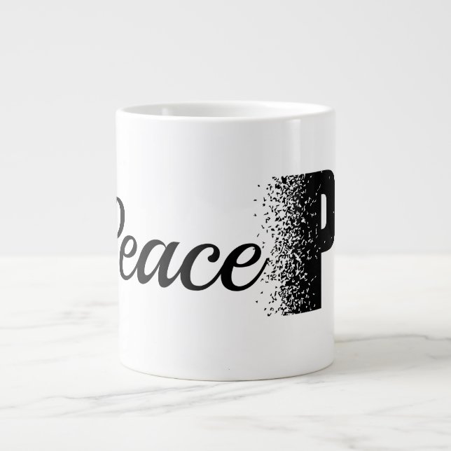 Peace Disintegration Effect Typography  Mug Jumbo-Tasse (Vorderseite)