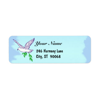 Peace Dove Blue Sky Custom Return Address Label