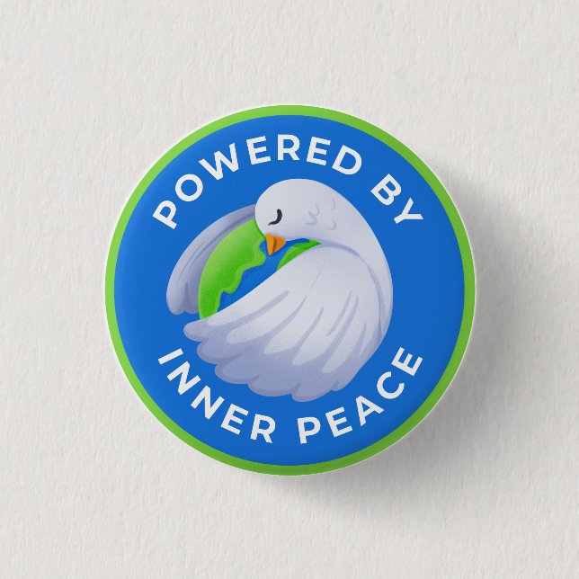 Peace Dove Button mit innerer Ruhe (Vorderseite)