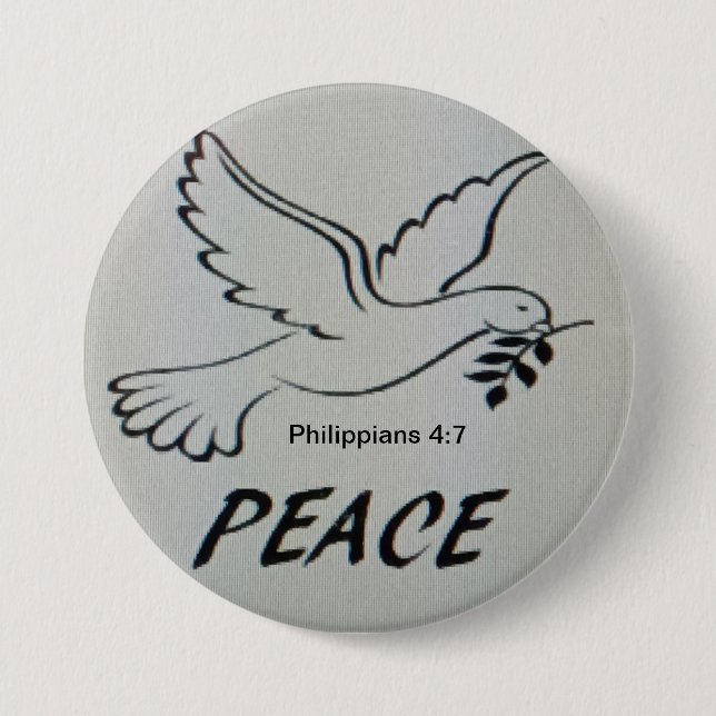 Peace Dove Button with scripture (Vorderseite)