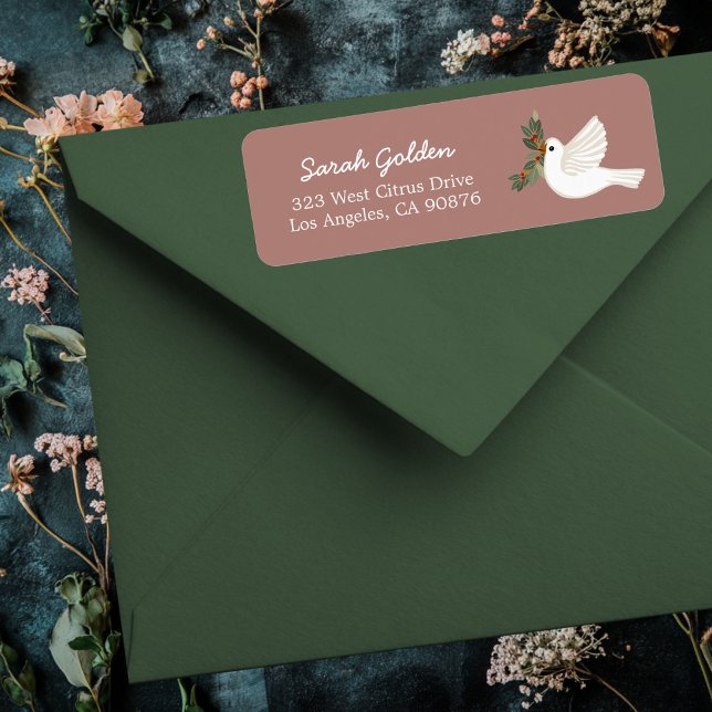 Peace Dove Christmas CUSTOM Mailing Rücksendeadres (Peace Dove Christmas Holidays CUSTOM Chic Cute Mailing Return Address Label Sticker
)