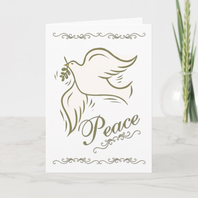 Peace Dove Christmas Feiertagskarte (Vorderseite)