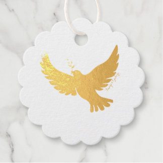 Peace Dove Foil Favor Tags